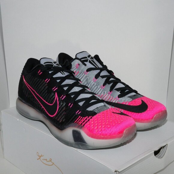 Nike Kobe X 10 Elite Low Mambacurial 747212-010 BlackWolf Grey Pink Flash US 12 - Picture 5 of 11